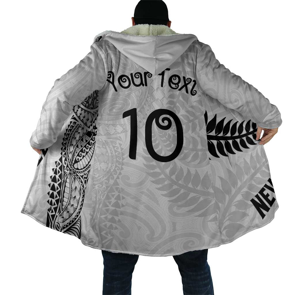Aotearoa Volleyball Custom Cloak Silver Ferns and Maori Tribal White