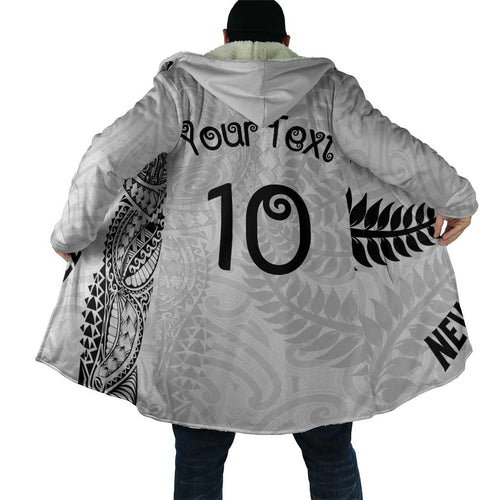 Aotearoa Volleyball Custom Cloak Silver Ferns and Maori Tribal White