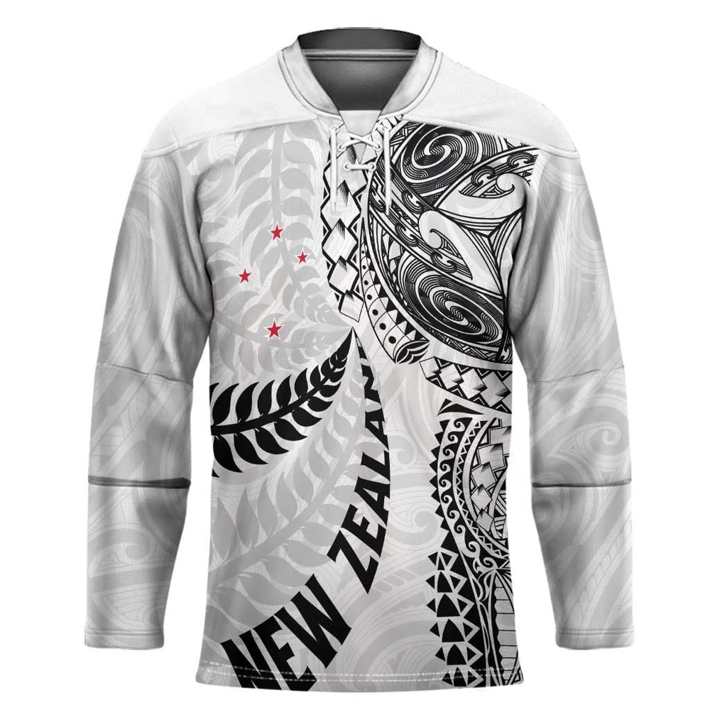 Aotearoa Volleyball Custom Hockey Jersey Silver Ferns and Maori Tribal White