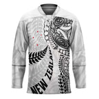 Aotearoa Volleyball Custom Hockey Jersey Silver Ferns and Maori Tribal White
