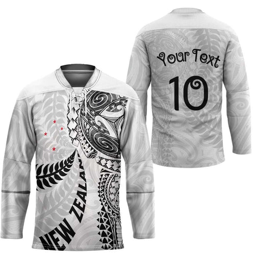 Aotearoa Volleyball Custom Hockey Jersey Silver Ferns and Maori Tribal White