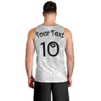 Aotearoa Volleyball Custom Men Tank Top Silver Ferns and Maori Tribal White