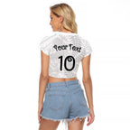 Aotearoa Volleyball Custom Raglan Cropped T Shirt Silver Ferns and Maori Tribal White