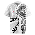Aotearoa Volleyball Custom Rugby Jersey Silver Ferns and Maori Tribal White