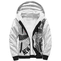 Aotearoa Volleyball Custom Sherpa Hoodie Silver Ferns and Maori Tribal White