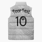 Aotearoa Volleyball Custom Sleeveless Puffer Jacket Silver Ferns and Maori Tribal White