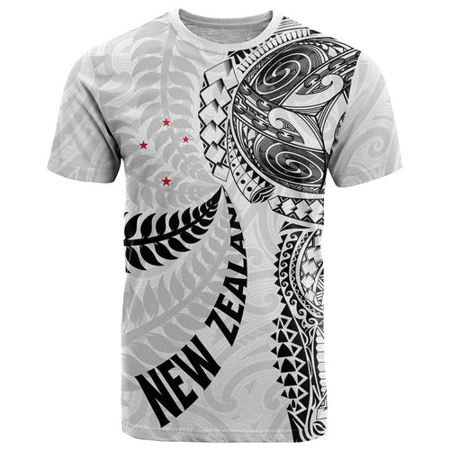 Aotearoa Volleyball Custom T Shirt Silver Ferns and Maori Tribal White