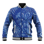 New Zealand Sea Animals Baseball Jacket with Maori Koru Tribal Tattoo and Silver Ferns Aquatic Style