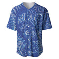 New Zealand Sea Animals Baseball Jersey with Maori Koru Tribal Tattoo and Silver Ferns Aquatic Style