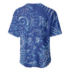 New Zealand Sea Animals Baseball Jersey with Maori Koru Tribal Tattoo and Silver Ferns Aquatic Style