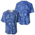 New Zealand Sea Animals Baseball Jersey with Maori Koru Tribal Tattoo and Silver Ferns Aquatic Style