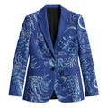 New Zealand Sea Animals Blazer with Maori Koru Tribal Tattoo and Silver Ferns Aquatic Style