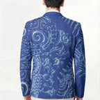 New Zealand Sea Animals Blazer with Maori Koru Tribal Tattoo and Silver Ferns Aquatic Style