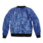 New Zealand Sea Animals Bomber Jacket with Maori Koru Tribal Tattoo and Silver Ferns Aquatic Style