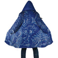 New Zealand Sea Animals Cloak with Maori Koru Tribal Tattoo and Silver Ferns Aquatic Style