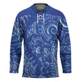 New Zealand Sea Animals Hockey Jersey with Maori Koru Tribal Tattoo and Silver Ferns Aquatic Style