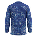 New Zealand Sea Animals Hockey Jersey with Maori Koru Tribal Tattoo and Silver Ferns Aquatic Style