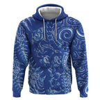 New Zealand Sea Animals Hoodie with Maori Koru Tribal Tattoo and Silver Ferns Aquatic Style