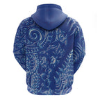 New Zealand Sea Animals Hoodie with Maori Koru Tribal Tattoo and Silver Ferns Aquatic Style