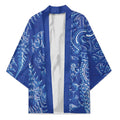 New Zealand Sea Animals Kimono with Maori Koru Tribal Tattoo and Silver Ferns Aquatic Style