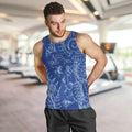New Zealand Sea Animals Men Tank Top with Maori Koru Tribal Tattoo and Silver Ferns Aquatic Style