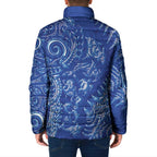 New Zealand Sea Animals Padded Jacket with Maori Koru Tribal Tattoo and Silver Ferns Aquatic Style