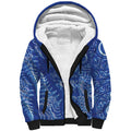 New Zealand Sea Animals Sherpa Hoodie with Maori Koru Tribal Tattoo and Silver Ferns Aquatic Style