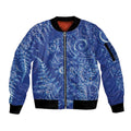 New Zealand Sea Animals Sleeve Zip Bomber Jacket with Maori Koru Tribal Tattoo and Silver Ferns Aquatic Style