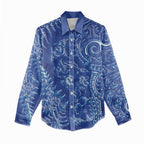 New Zealand Sea Animals Women Casual Shirt with Maori Koru Tribal Tattoo and Silver Ferns Aquatic Style