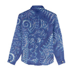 New Zealand Sea Animals Women Casual Shirt with Maori Koru Tribal Tattoo and Silver Ferns Aquatic Style