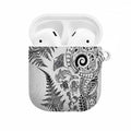 New Zealand Sea Animals AirPods Case with Maori Koru Tribal Tattoo and Silver Ferns White Color