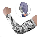 New Zealand Sea Animals Arm Sleeves with Maori Koru Tribal Tattoo and Silver Ferns White Color