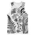 New Zealand Sea Animals Basketball Jersey with Maori Koru Tribal Tattoo and Silver Ferns White Color