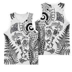 New Zealand Sea Animals Basketball Jersey with Maori Koru Tribal Tattoo and Silver Ferns White Color
