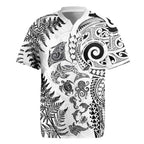 New Zealand Sea Animals Rugby Jersey with Maori Koru Tribal Tattoo and Silver Ferns White Color