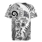 New Zealand Sea Animals Rugby Jersey with Maori Koru Tribal Tattoo and Silver Ferns White Color