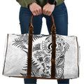 New Zealand Sea Animals Travel Bag with Maori Koru Tribal Tattoo and Silver Ferns White Color