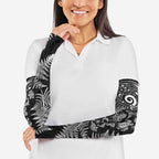New Zealand Sea Animals Arm Sleeves with Maori Koru Tribal Tattoo and Silver Ferns Black Color