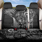 New Zealand Sea Animals Back Car Seat Cover with Maori Koru Tribal Tattoo and Silver Ferns Black Color