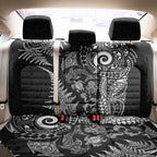 New Zealand Sea Animals Back Car Seat Cover with Maori Koru Tribal Tattoo and Silver Ferns Black Color