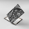 New Zealand Sea Animals Canvas Wall Art with Maori Koru Tribal Tattoo and Silver Ferns Black Color