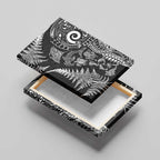 New Zealand Sea Animals Canvas Wall Art with Maori Koru Tribal Tattoo and Silver Ferns Black Color