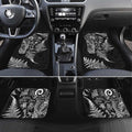 New Zealand Sea Animals Car Mats with Maori Koru Tribal Tattoo and Silver Ferns Black Color