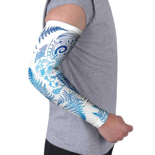 New Zealand Sea Animals Arm Sleeves with Maori Koru Tribal Tattoo and Silver Ferns Galaxy Style