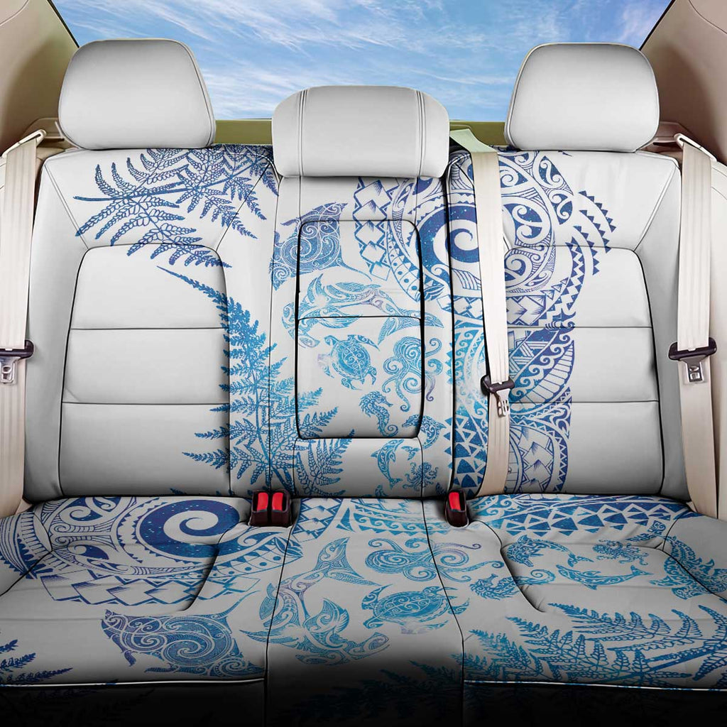 New Zealand Sea Animals Back Car Seat Cover with Maori Koru Tribal Tattoo and Silver Ferns Galaxy Style