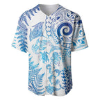 New Zealand Sea Animals Baseball Jersey with Maori Koru Tribal Tattoo and Silver Ferns Galaxy Style