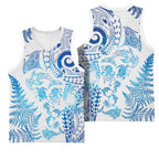 New Zealand Sea Animals Basketball Jersey with Maori Koru Tribal Tattoo and Silver Ferns Galaxy Style