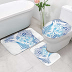 New Zealand Sea Animals Bathroom Set with Maori Koru Tribal Tattoo and Silver Ferns Galaxy Style