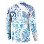 New Zealand Sea Animals Button Sweatshirt with Maori Koru Tribal Tattoo and Silver Ferns Galaxy Style
