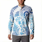New Zealand Sea Animals Button Sweatshirt with Maori Koru Tribal Tattoo and Silver Ferns Galaxy Style